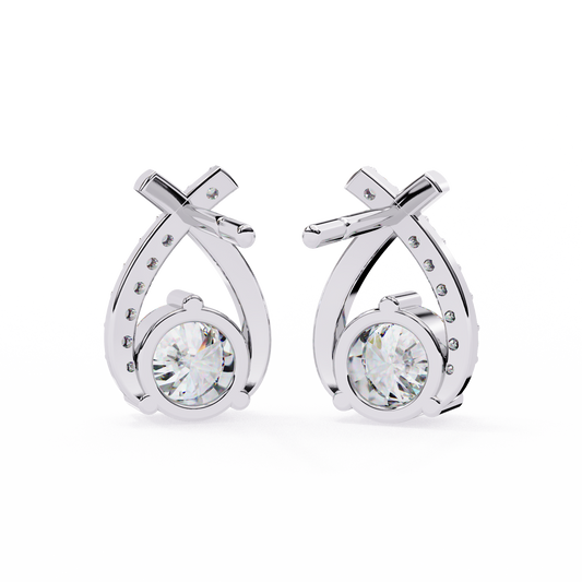 1.26 Carat Round Lab-Grown Diamond Solitaire Stud Earrings (Pair)