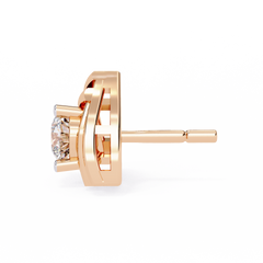0.64 Carat Solitairekart Golden Trillium Natural Diamond Stud Earrings – HI Color, VS-SI Clarity