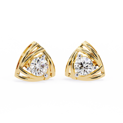 0.64 Carat Solitairekart Golden Trillium Natural Diamond Stud Earrings – HI Color, VS-SI Clarity
