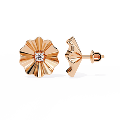 0.06 Carat Solitairekart Golden Bloom Natural Diamond Earrings – H Color, VS-SI Clarity