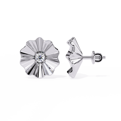 0.06 Carat Solitairekart Golden Bloom Natural Diamond Earrings – H Color, VS-SI Clarity