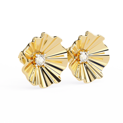 0.06 Carat Solitairekart Golden Bloom Natural Diamond Earrings – H Color, VS-SI Clarity