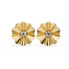 0.06 Carat Solitairekart Golden Bloom Natural Diamond Earrings – H Color, VS-SI Clarity
