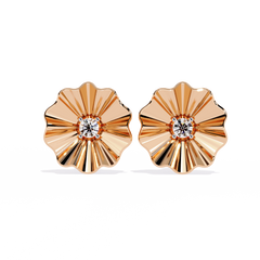 0.06 Carat Solitairekart Golden Bloom Natural Diamond Earrings – H Color, VS-SI Clarity