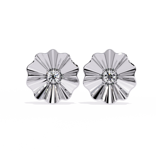 0.06 Carat Solitairekart Golden Bloom Natural Diamond Earrings – H Color, VS-SI Clarity