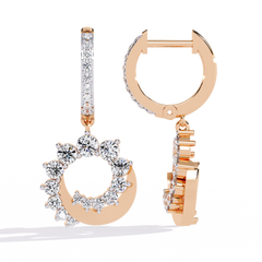 Crescent Moon Diamond Earrings
