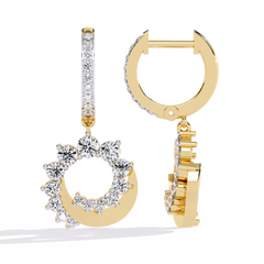 Crescent Moon Diamond Earrings