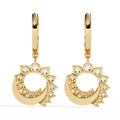 Crescent Moon Diamond Earrings