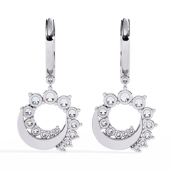 Crescent Moon Diamond Earrings