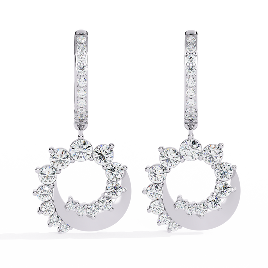 Crescent Moon Diamond Earrings