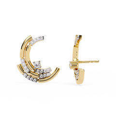 Crescent Moon Diamond Earrings – "Pendientes de Media Luna con Diamantes"