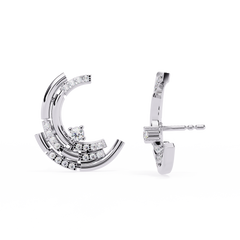 Crescent Moon Diamond Earrings – "Pendientes de Media Luna con Diamantes"