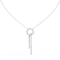 Anek | Elegant Diamond Pendant with Round, Princess & Baguette Cuts 0.38Carat