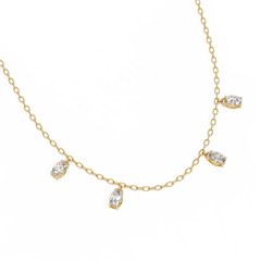 Elegant LGD Oval-Cut Stone Diamond Necklace 1.45Carat
