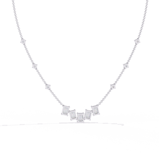 Elegant LGD Necklace with Round-Cut Lab-Grown Diamond 3.28Carat