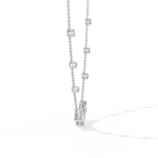 Elegant LGD Necklace with Round-Cut Lab-Grown Diamond 3.28Carat