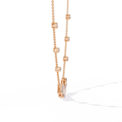 Elegant LGD Necklace with Round-Cut Lab-Grown Diamond 3.28Carat