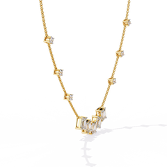 Elegant LGD Necklace with Round-Cut Lab-Grown Diamond 3.28Carat