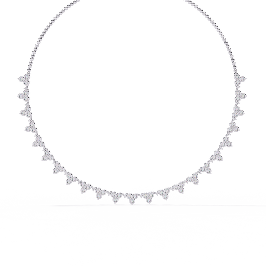 Nora | Curved Necklace with Classic Round Diamonds 2.14Carat