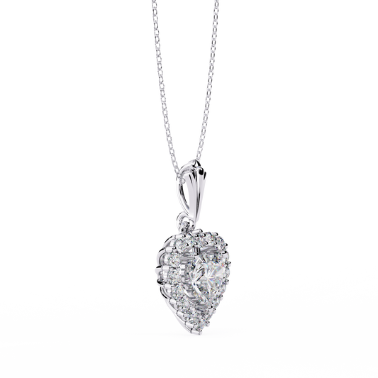 Anek | Timeless Heart pendant with round solitaire 0.93Carat