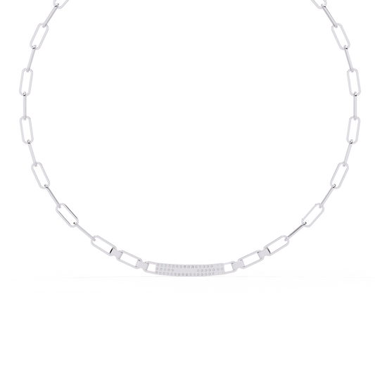 Mode | Elegant Curved Necklace with Round Lab-Grown Diamonds 0.43Carat