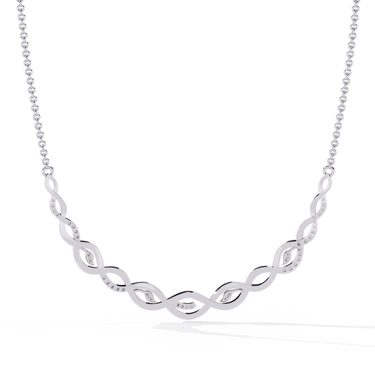 Luxe Spiral | Twisting Diamond Necklace of Radiant Elegance 0.18