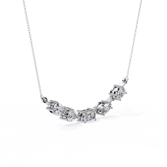 Solitairekart | Mixed-Cut Natural Diamond Necklace – H Color, VS1 Clarity 2.8Carat