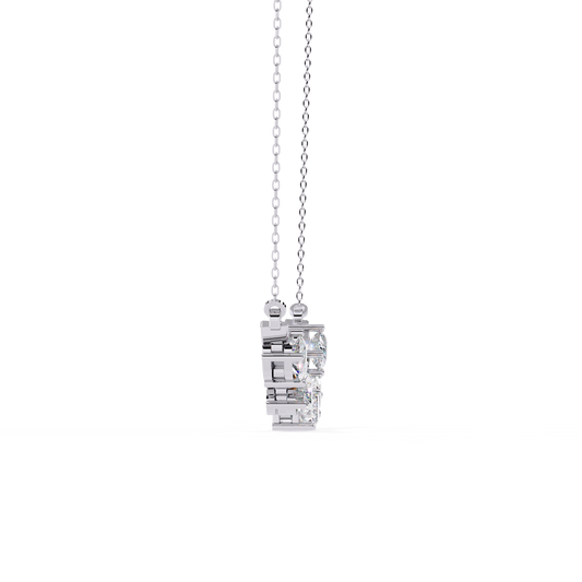 Solitairekart | Mixed-Cut Natural Diamond Necklace – H Color, VS1 Clarity 2.8Carat