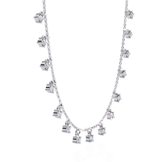 Solitairekart | Dangling Natural Diamond Necklace – HI Color, VS-SI Clarity 0.88Carat