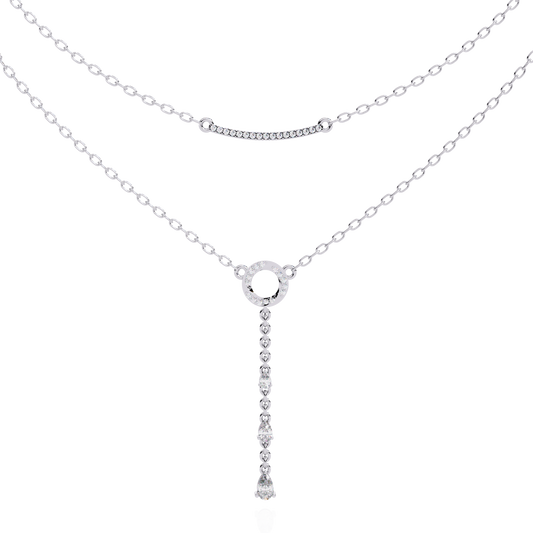 Golden Cascade | Diamond Y-Necklace with Flowing Elegance 0.49Carat