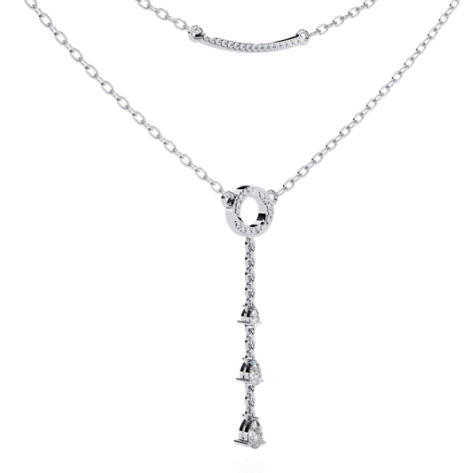 Golden Cascade | Diamond Y-Necklace with Flowing Elegance 0.49Carat