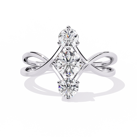 LGD Ring Round 3Stone (0.65ct)