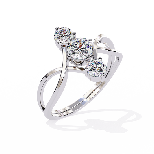 LGD Ring Round 3Stone (0.65ct)