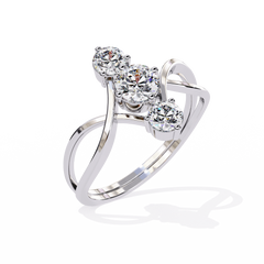 LGD Ring Round 3Stone (0.65ct)