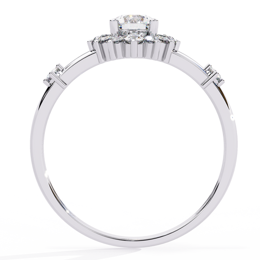 Radiant Elegance Sunburst Diamond Ring 0.55ct