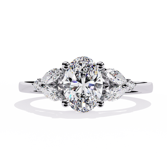 Classic Oval, Marquise & Round Diamond Ring 1.37ct