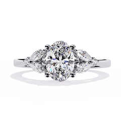 Classic Oval, Marquise & Round Diamond Ring 1.37ct