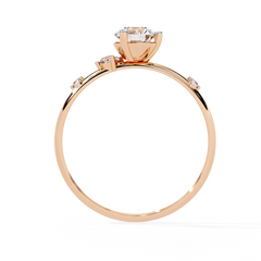 Sleek Modern Pointer Round Diamond Ring 0.57ct