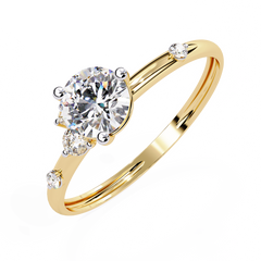 Sleek Modern Pointer Round Diamond Ring 0.57ct