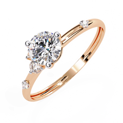 Sleek Modern Pointer Round Diamond Ring 0.57ct