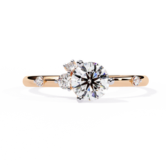 Sleek Modern Pointer Round Diamond Ring 0.57ct