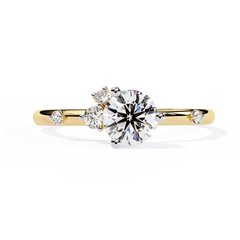 Sleek Modern Pointer Round Diamond Ring 0.57ct