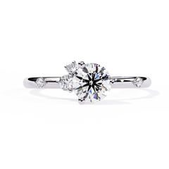 Sleek Modern Pointer Round Diamond Ring 0.57ct