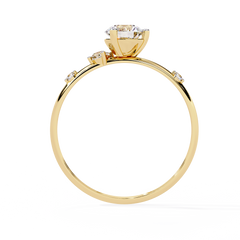 Sleek Modern Pointer Round Diamond Ring 0.57ct