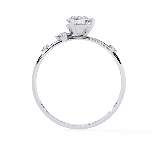 Sleek Modern Pointer Round Diamond Ring 0.57ct