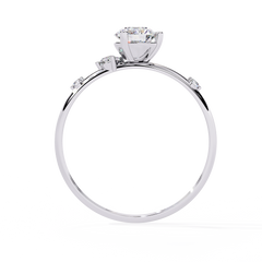 Sleek Modern Pointer Round Diamond Ring 0.57ct