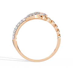 Classic Oval & Round Diamond Ring 0.62ct – Timeless Harmony