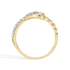 Classic Oval & Round Diamond Ring 0.62ct – Timeless Harmony