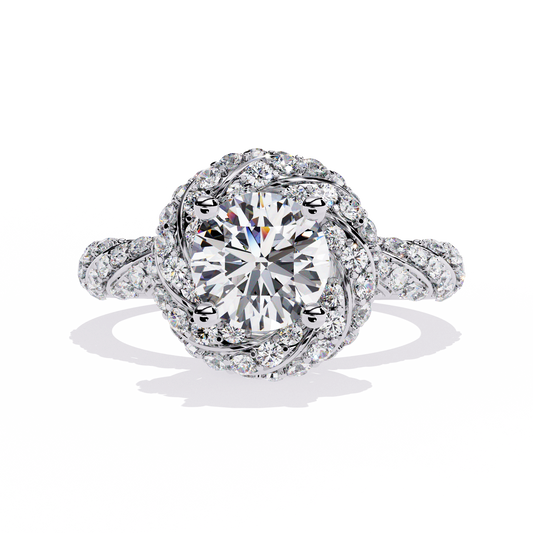 Classic Radiance 1.44ct Round Halo Solitaire Ring