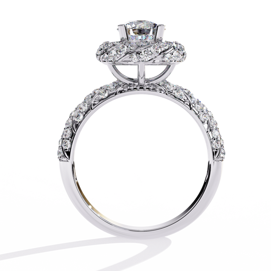 Classic Radiance 1.44ct Round Halo Solitaire Ring